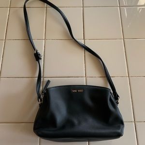 Nine West Women Black and Silver Crossbody Bag